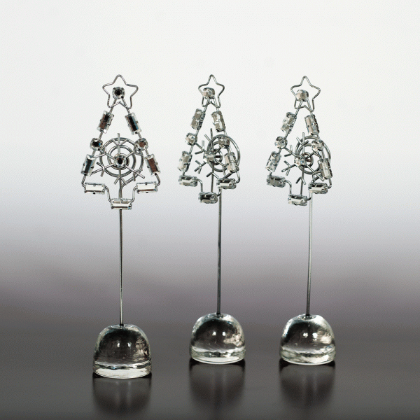 Christmas Table Crystal Tree Name Holder Clear 15cmH (Pack of 3)