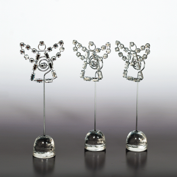 Christmas Table Crystal Angel Name Holder Clear 15cmH (Pack of 3)