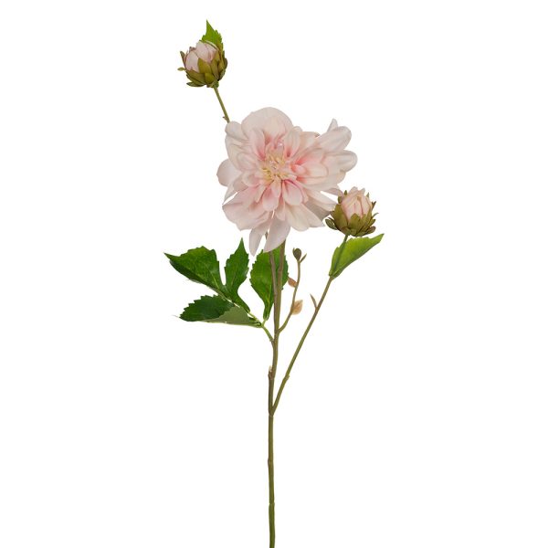 Dahlia Pompon Spray Light Pink 65cmL